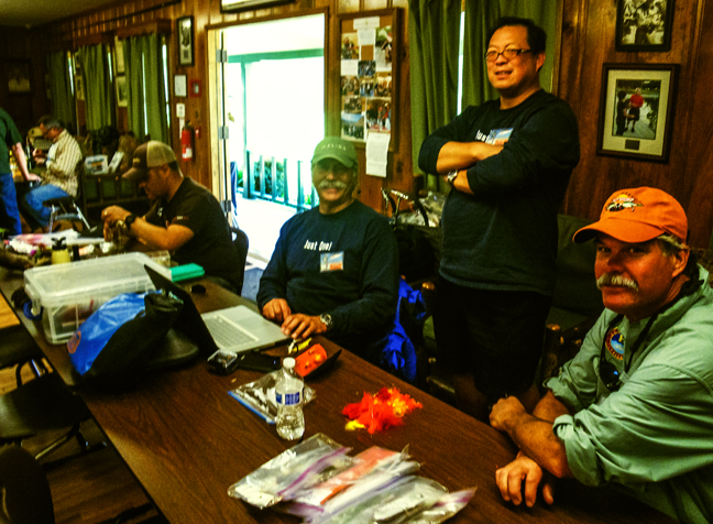 Rich Kanner, Shane Chung at the tying tables...photo by Al Q