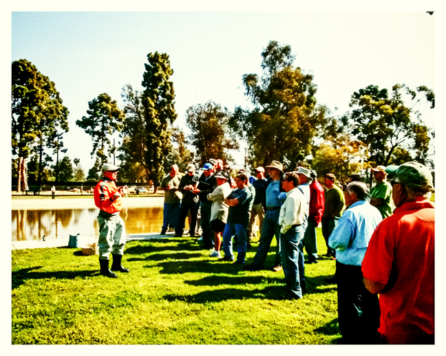 Jim Solomon working one of the many casting clinics he designed for the day's event. photo by James Dywer
