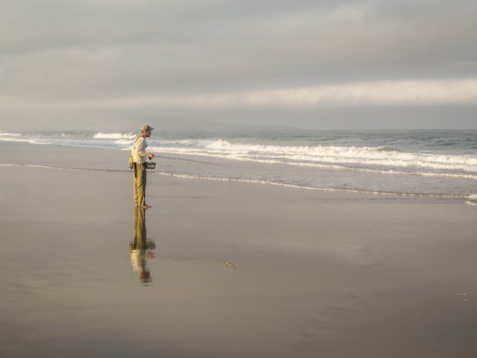 I had the pleasure of mentoring Nick Blixt on the beach this past weekend.He hooked two fish but we couldn't get them to stick... Photo by Al Q.